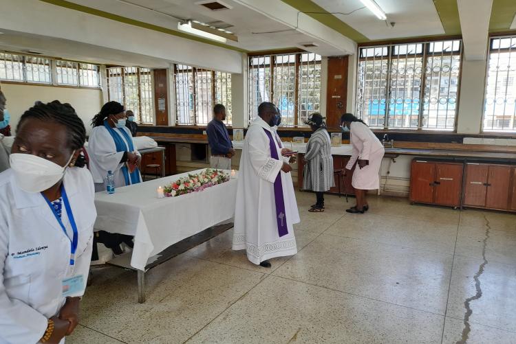 THE FIRST SPECIAL  PRAYER FOR THE CADAVERS HELD ON 14TH MARCH, 2022 AT THE DEPT. OF HUMAN ANATOMY- UON