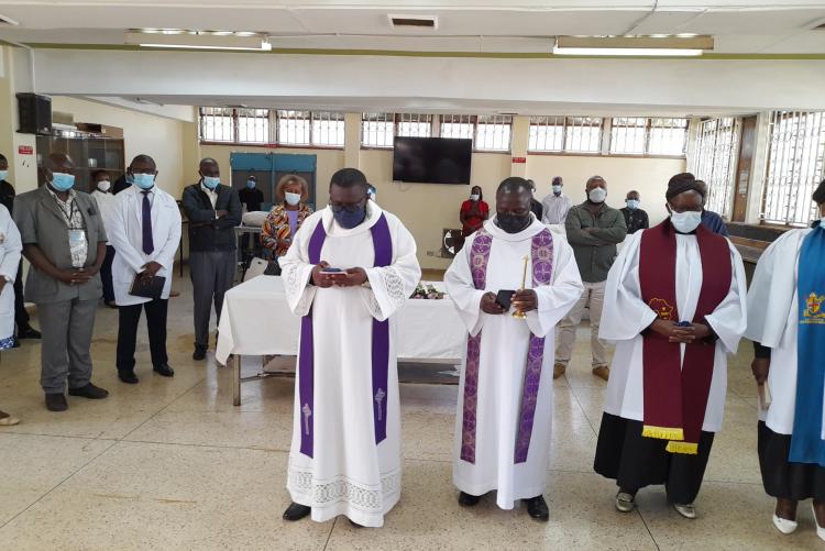 THE FIRST SPECIAL  PRAYER FOR THE CADAVERS HELD ON 14TH MARCH, 2022 AT THE DEPT. OF HUMAN ANATOMY- UON