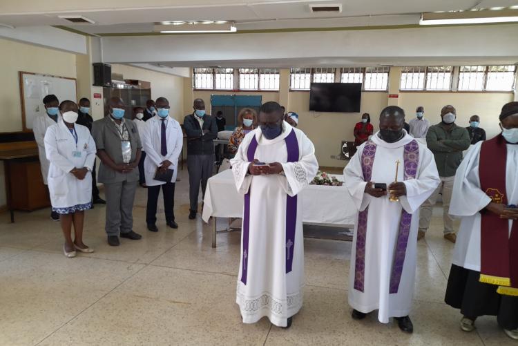 THE FIRST SPECIAL  PRAYER FOR THE CADAVERS HELD ON 14TH MARCH, 2022 AT THE DEPT. OF HUMAN ANATOMY- UON