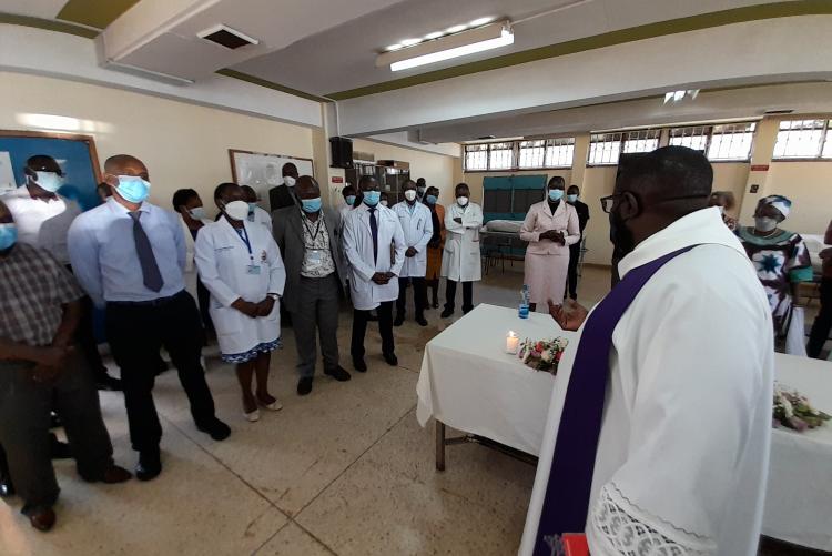 THE FIRST SPECIAL  PRAYER FOR THE CADAVERS HELD ON 14TH MARCH, 2022 AT THE DEPT. OF HUMAN ANATOMY- UON