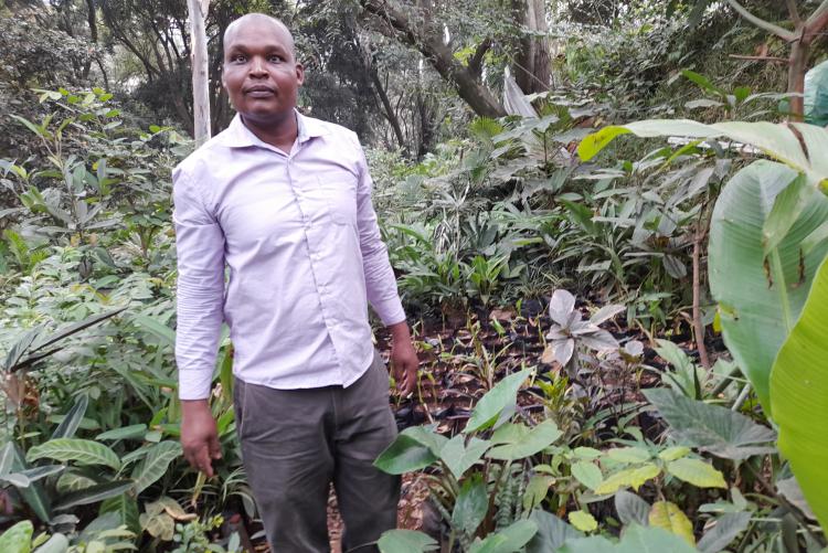 Mr. Leonard Bett Kiprono Conserving the environment by planting trees