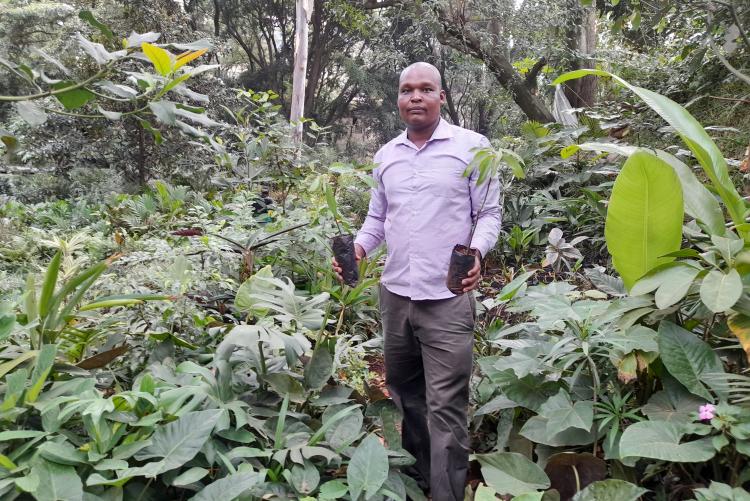 Mr. Leonard Bett Kiprono Conserving the environment by planting trees