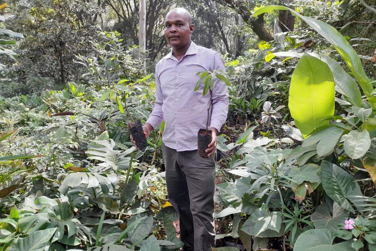 Mr. Leonard Bett Kiprono Conserving the environment by planting trees