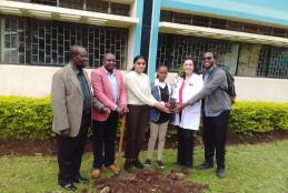 STAFFS AND STUDENTS PARTICIPATING IN FACULTY  TREE PLANTING EXERCISE